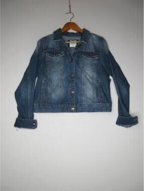 Mudd Girls Denim Button-Up Long Sleeve Jacket Chest Pockets Collared Sz XL Blue